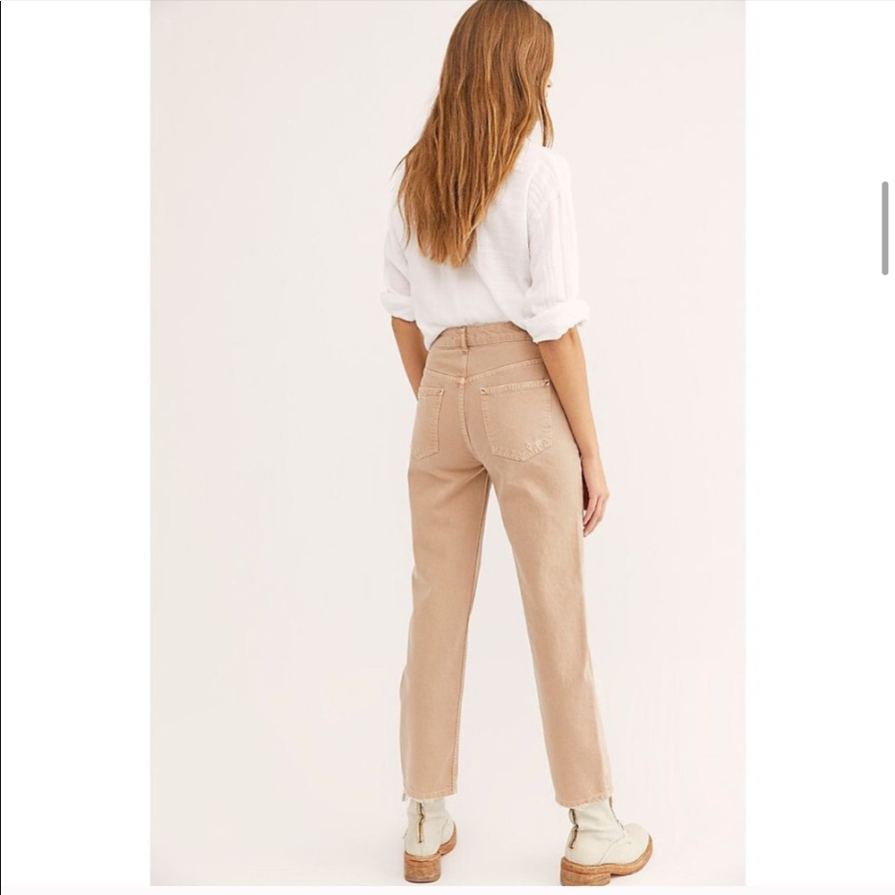 NWOT Free People Dakota Straight Leg Jean in Cafe - Picture 4 of 9
